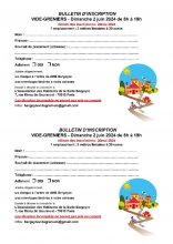 Bulletin d'inscription au Vide Grenier Bergeyre 2024 