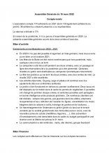 PV de l'AG mars 2022 PV de l'AG mars 2022