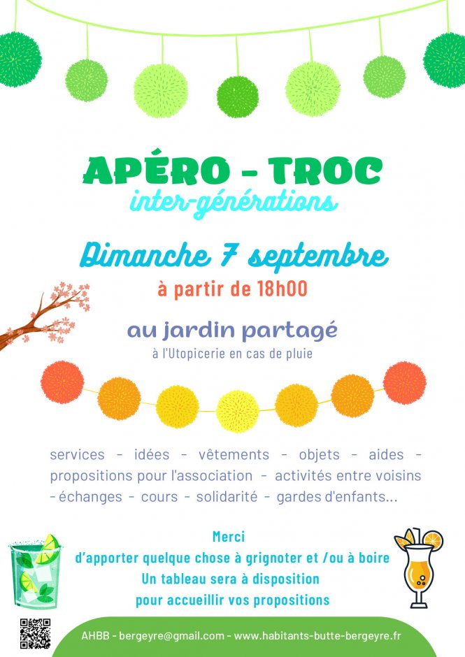 Affiche Apéro Troc Butte Bergeyre 2025