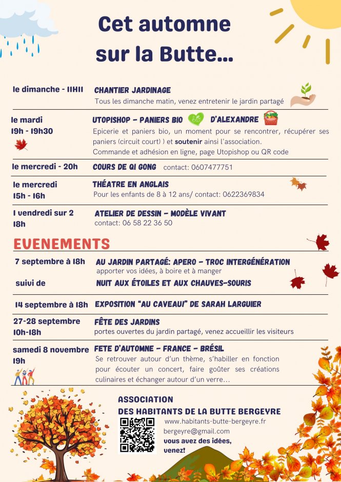 Planning AHBB Automne 2025